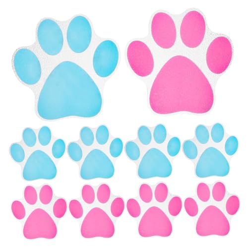 HANABASS 10pcs Non Slip Bath Stickers for Cartoon Dog Paw Decals for Bathtub Slip Adhesive Treads for Shower Durable Appliques for Safety Pools and Tubs
