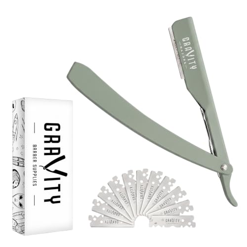 Gravity Razors Pro Straight Razor Kit, 2mm Ultra Exposure, 10 Blades, Mint