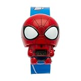 BulbBotz Marvel 2021159 Spider Man Kids Light up Watch | red/Blue | Plastic | Digital | LCD Display| boy Girl | Official