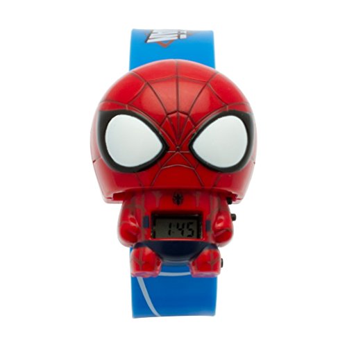 BulbBotz Marvel 2021159 Spider Man Kids Light up Watch | red/Blue | Plastic | Digital | LCD Display| boy Girl | Official