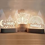 Custom Night Light Cute Personalized Baby Gifts Cloud Butterfly Rainbow Moon & Stars Customized Name Gifts Perfect Personalized Baby Girl Gifts and Customized Baby Gifts