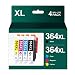 Produktbild 364XL Multipack Druckerpatronen Kompatibel für HP 364 XL 364 Tintenpatronen für HP Photosmart 5520 5510 5520 Deskjet 3520 Officejet 4622 4622,5510 5520 5524 6520 5515 7520,Schwarz Cyan Magenta Gelb