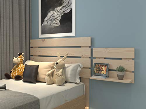 LA WEB DEL COLCHON Cabecero de Madera Rústico Lombardía para Cama de 80 (90 x 50 cms) Crudo sin Pintar | Cabeceros Madera | Dormitorio Matrimonio | Cabezal Cama |Estilo nórdico