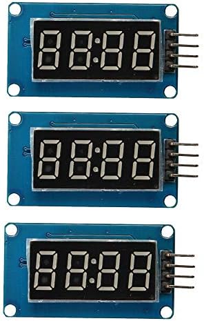 Comimark 3Pcs 4 Bits TM1637 Digital Tube LED Clock Display Module for Arduino Due UNO 2560 R3