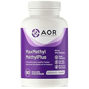 AOR Max Methyl 517mg, 90 Vegan Caps 30-Day Supply – Folic Acid with Active Vitamin B6 (P5P) & Methylcobalamin (Vitamin B12), Non-GMO, Balanced Methylation and Healthy Red Blood Cell Development