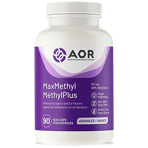 AOR Max Methyl 517mg, 90 Vegan Caps 30-Day Supply – Folic Acid with Active Vitamin B6 (P5P) & Methylcobalamin (Vitamin B12), Non-GMO, Balanced Methylation and Healthy Red Blood Cell Development