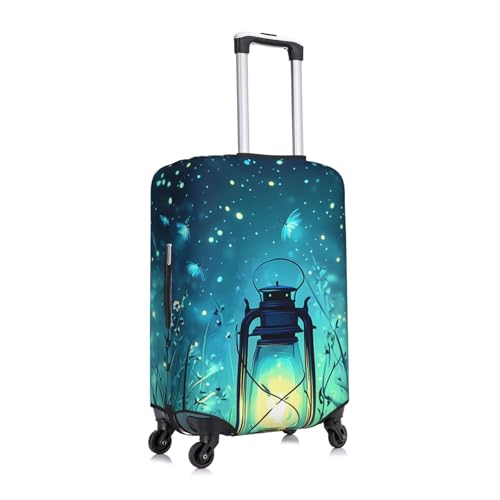 Fireflies And Lantern Elastic Travel Luggage Cover, Washable Spandex Suitcase Protector, Anti-Scratch Fits 18-32 Inch3