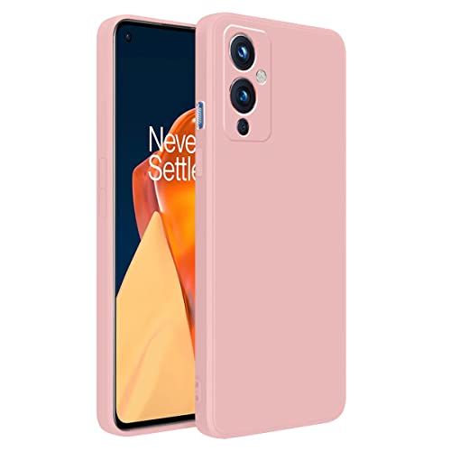 Image of LIRAMARK Silicone Soft Back Cover Case for OnePlus 9 5G / 1+9 5G (Silicone Pink)