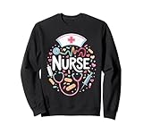 Nurse Starke Schrift Pflege Symbole Medizin Stolz Sweatshirt