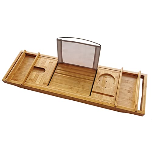 Plateau de Baignoire Extensible en lot de 3 avec support livre et vin