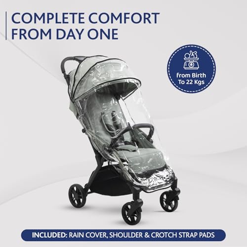 Image of Chicco Goody XPlus Stroller | One-Touch Self-Fold | Padded Seat & Shock-Absorber Wheels | 4 Recline Positions | Adjustable Backrest | Birth to 4 Years | UV50+ Extendable Canopy | Sage Green