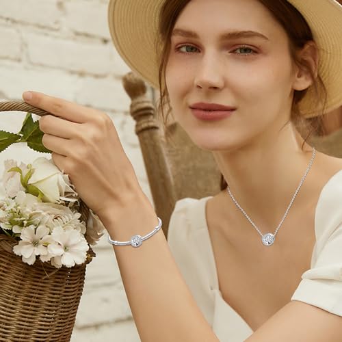 Charm de plata de ley 925 compatible con pulsera Pandora para mujer 7
