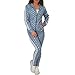 Produktbild Candygirls 2tlg Damen Trainingsanzug Leo Jogginganzug Kapuze Sportanzug Hausanzug 11 (Blau, 40/42 L/XL)