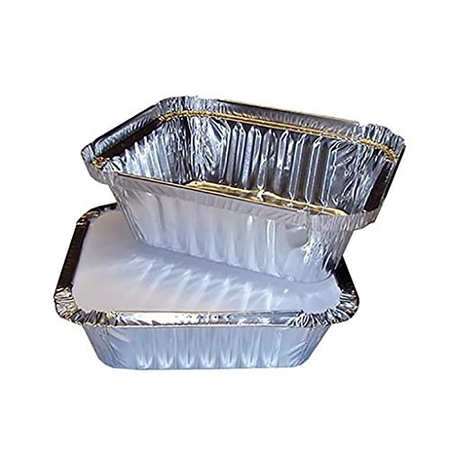 50pcs Einweg BBQ Auffangwannen aus Aluminium Foil Fettauffangwannen Recycelbar Grill Fang-Behälter for Outdoor-Zubehör BBQ Utensils (Farbe : AS Shown, Größe : 120 x 150 x 55mm) Cover