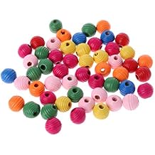 tegongse Parrot Toy, 50Pcs/Bag Wooden Bird Parrot Bite Toy Multipurpose Colorful DIY Beads Decoration Accessories