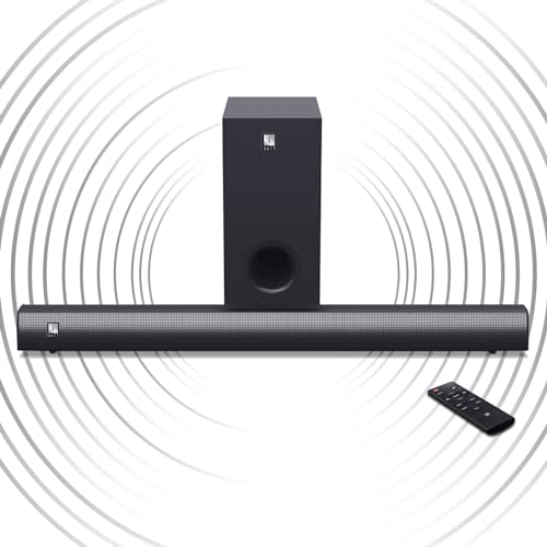 Image of iball Cinebar-160 High Power TV Sound Bar with Digital LED Display, 6.5 inch Wired Subwoofer, 120W RMS, Bluetooth Wireless, Optical, HDMI (ARC), 3.5mm Aux-in, USB Input, Remote Control, Wall Mountable -