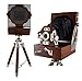 Vintage Camera Wooden Mini on Tripod Stand Table Top Collectible Studio Gift Item Desk Decorative Antique Film Model Camera Home Decor Premium
