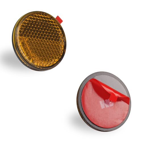 polarmotor catadioptrico moto homologado 40mm Amarillo Redondo Circular mini catadrioptico 2 piezas