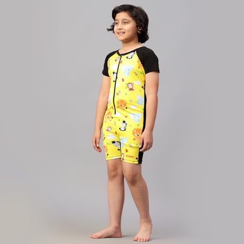 Image of Viva Swimming OKSS-359 Swimwear Suit, Half Sleeves 1 Piece Swimming Wear, Swimming Costume for Kids for Swimming, Diving, Cycling, Aerobics