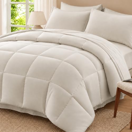Anluoer Full Size Comforter Sets, 7 Piece Bed in a Bag Full Bedding Sets