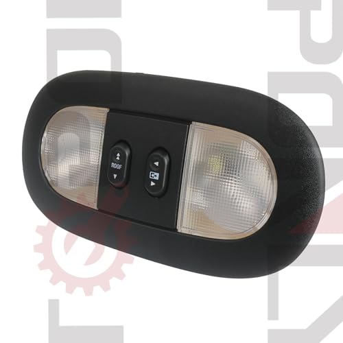 Image of Overhead Console LED Dome Map Light Lamp | Fits Ford F150 2004-2008, for Lincoln Mark LT 2006-2008 Truck | Replaces 7L3Z-18519A70-BA Interior Cab Lights with Sunroof and Rear Window Switch (Black)