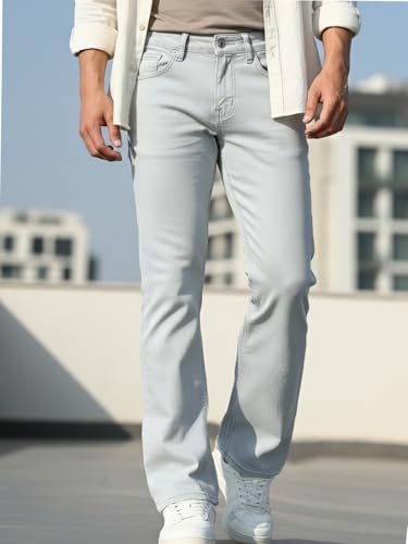 Image of Urbano Fashion Men's Stretch Fit Mid Rise Washed Bootcut Jeans Stretchable