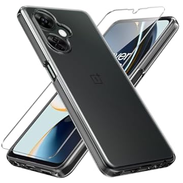 Ryphez Capa para OnePlus Nord N30 5G, capa OnePlus Nord CE3 Lite com protetor de tela de vidro temperado, capa de proteção de TPU flexível à prova de choque para Oneplus Nord N30 5G (transparente)