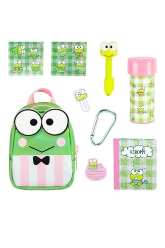 Real Littles Collectible Micro Hello Kitty and Friends Toy Backpack 2-Pack with Increditoyz Bundled Sticker Book Gift Set - 6 Real Working Stationary Surprises Inside! (Keroppi & My Melody)