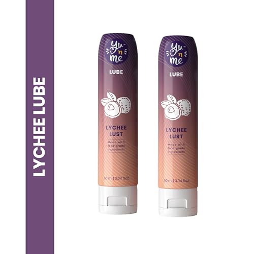 Image of Yu n Me Aloe-Based Lychee Massage Gel | 100g | Long-Lasting Smooth Glide Formula | Edible-Grade Flavour | pH Balanced | Dermatologically Tested | Lychee Flavour | Personal Care | Pack Of 2