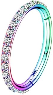 OUFER 16G 14G 6/8/10/12mm Cartilage Earring Hoop Stainless Steel CZ Line Helix Earring Hoop Daith Earring Piercings Jewellery