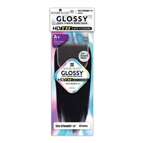 Shake-N-Go Glossy 5"x5" Straight 12" Lace Closure Glossy (NATURAL)