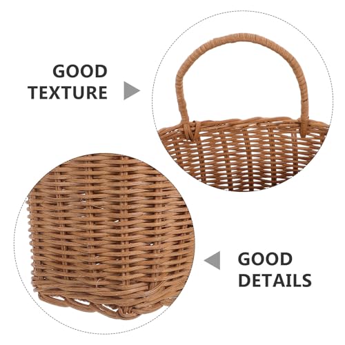 Cesta de almacenamiento versátil tejida a mano estilo vintage de ratán para pasillo 4