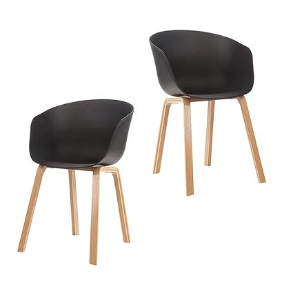 My Art Design - Set of 2 Modern, Designer Chair for Home, Cafe, Hotel & Office (Black)