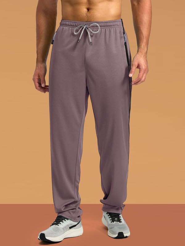 Image of Pinkmint Men's Spandex Track Pant ll Stylish Regular Fit Track with Side Zip Pocket ll Gym Wear ll Yoga ll Sports (Pack of 1 | Available in Plus Size)