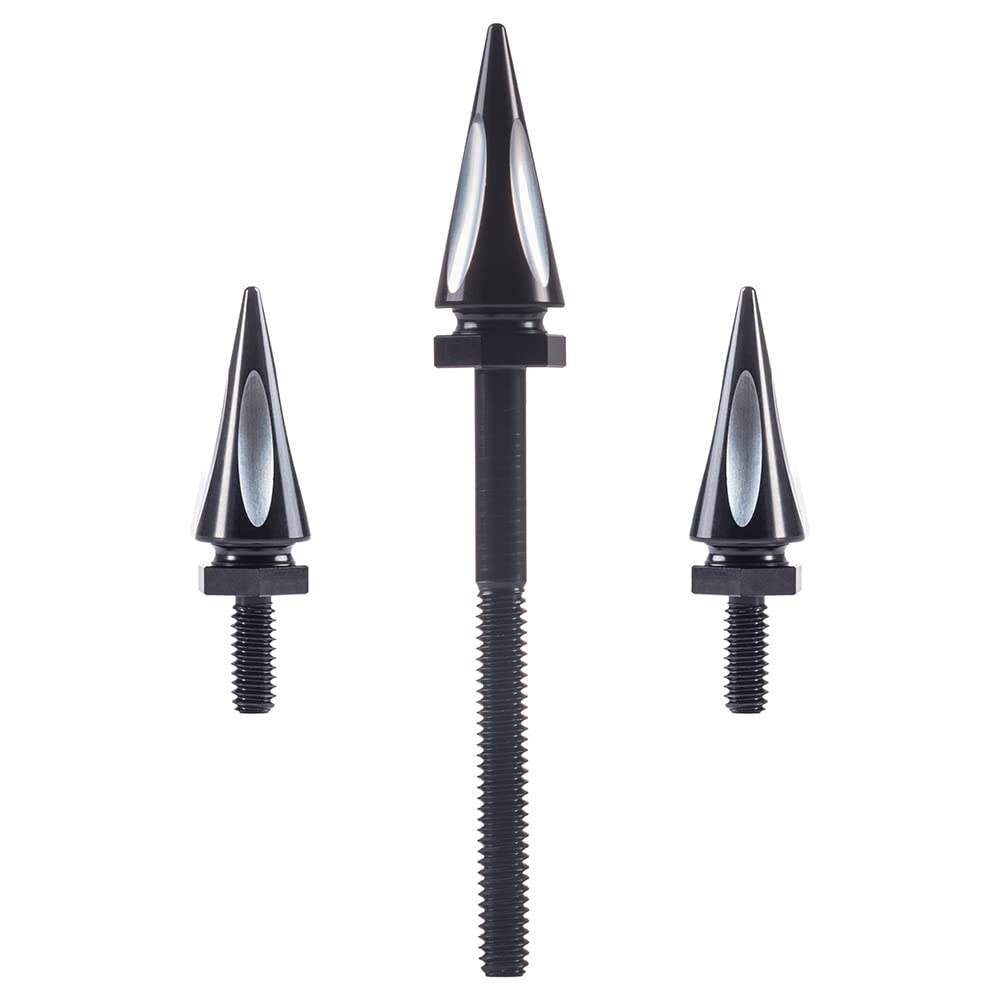 Advanblack MT218-002 Motorcycle Black Windshield Spike Bolts Windscreen Screws Fit for Harley Touring Models (Street Glide 2014+(3PCS))