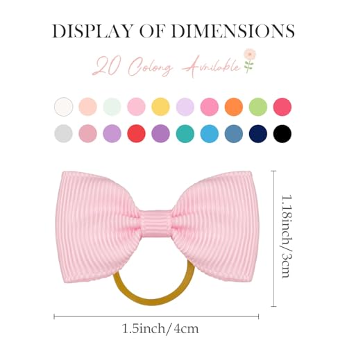 Yxiang Puppy Dog Small Hair Bows with Rubber Bands 40PCS Dog Bows Pet Grooming Hair Accessories for Yorkie Doggies Girl Puppy - Image 6