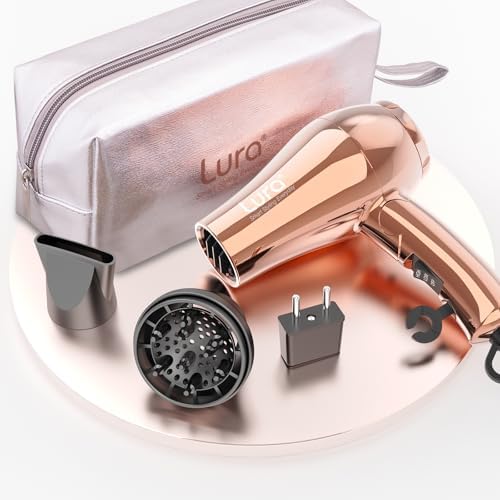 LURA Mini Portable Travel Hair Dryer:Dual Voltage Small Lightweig...