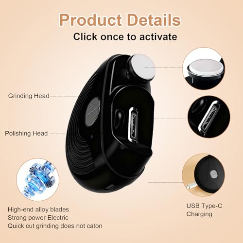 Electric Nail Clipper, 3-Speed Automatic Nail Clipper for Thin & Thick Nail