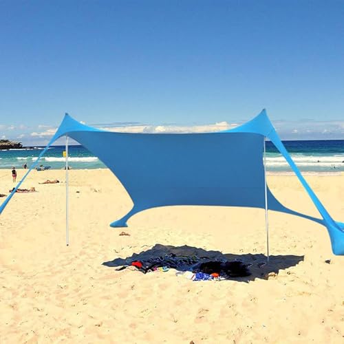 Schatten Zelt - 210 X 150 X 170cm Strandzelt Strandmuschel Beach StrandZelt Mit Sandsack Sonnensegel Sun Shelter Schutz Mit Sandsack Anker Für Strand Picknick Angeln Camping – Bild 3