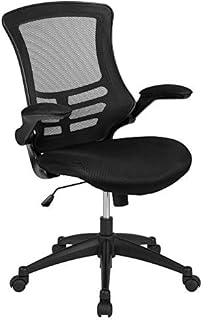 Flash Furniture Mid-Back Black Mesh Swivel Ergonomic Task Office Chair with Flip-Up Arms