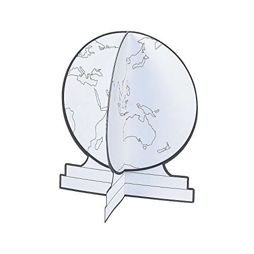 Fun Express Cyo Globe Craft Kit - VBS Vacation Bible School Supplies/Decor - 12 Pieces - Educational and Learning Activities for Kids