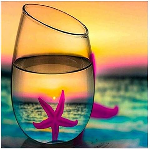 Faraway Cup Landscape 5d Diamond Painting Kits for Adults Kids Full Drill Round Diamond Rhinestone Mosaic for Home Wall Decor 12X12inch Cover