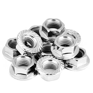 BiuZi M10 Feingewinde Sechskantmuttern mit Kragen, 10 Stück