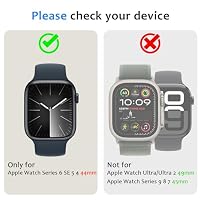 ZZDZZ 2 in 1 Hülle Kompatibel mit Apple Watch SE Series 6 Series 5 Series 4 44mm, Rundum Robuste Metall Rahmen Gehäuse Schutzhülle für iWatch 44mm - Silber – Ansicht 6