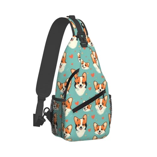 Sac à bandoulière de voyage et randonnée imprimé cœur mignon