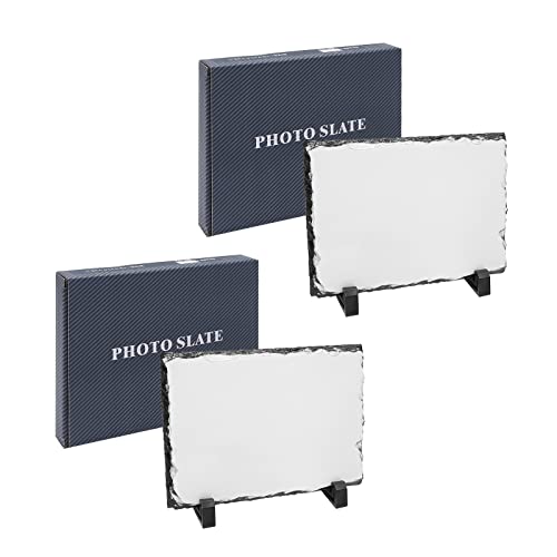 Hoypeyfiy Sublimation Blank Square Slate Rock Picture Frame With Display Holder 6 X 7.9 Inch Customized Rectangular Heat Transfer Stone Photo Frame #TOP27