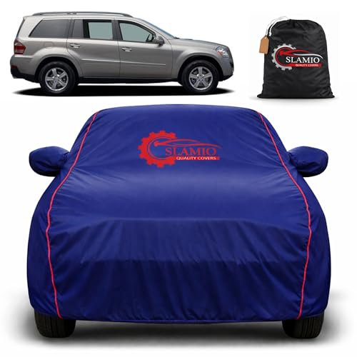 Image of Premium 100% Waterproof Car Cover for Mercedes GLS 400D | All-Weather, UV & Dust Protection | Heavy-Duty 3-Layer Fabric | Custom Fit with Mirror & Antenna Pockets | Navy Blue