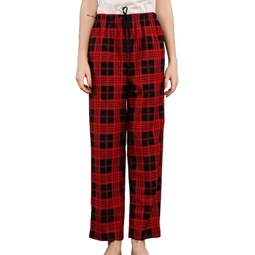 HEARTNICE Women's Flannel Pajama Pants Cozy Plaid Pj Bottoms Printed