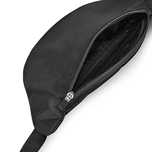 Image of Unisex Waist Pack Travel Handy Hiking Zip Pouch Elegant Style Document Money Phone Belt Sport Bag Bum Bag for Men and Women Nylon Adjustable Strap (Black)