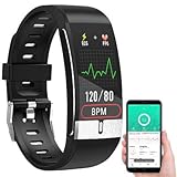 Newgen Medicals Smartwatch: Fitness-Armband mit EKG-, Herzfrequenz- & SpO2-Anzeige, IP67 (Armbanduhren, Blutdruckmessgerät Smartwatch, Überwachung)